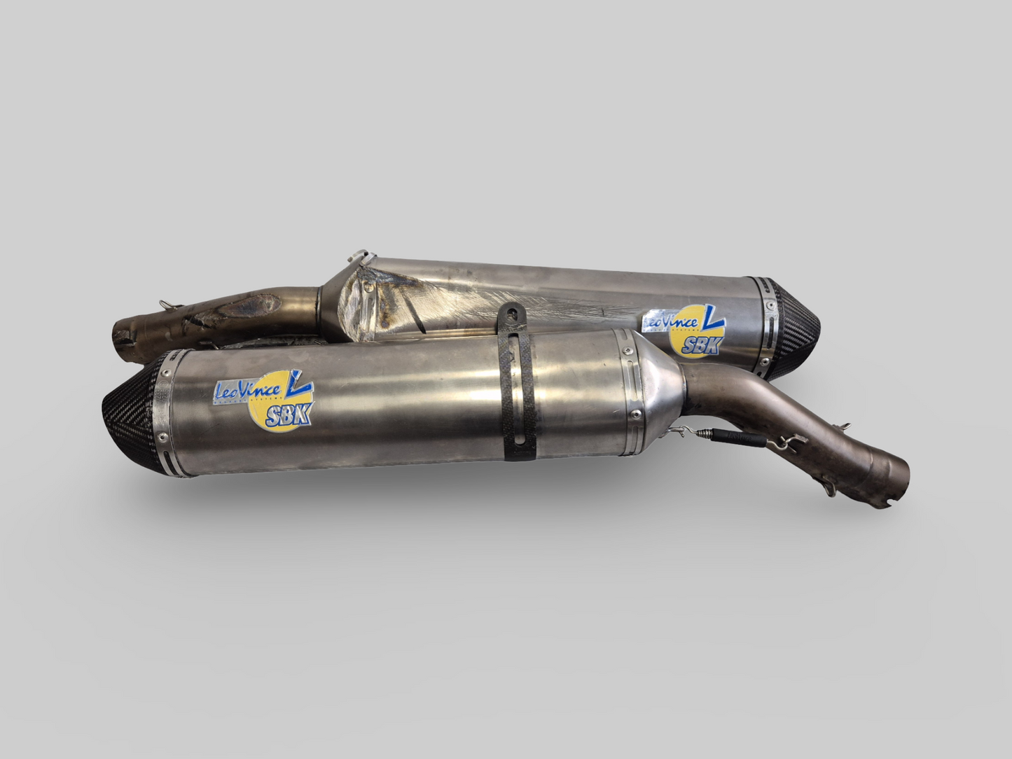 LEOVINCE SBK TITANIUM EXHAUST SLIP-ON SET Aprilia RSV1000R 04-09 / Tuono 1000R 06-09