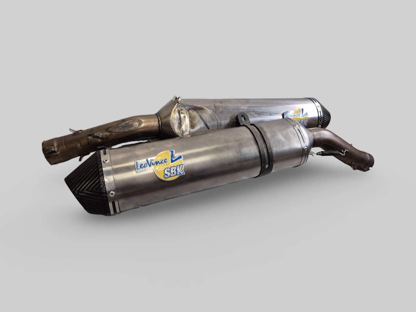 LEOVINCE SBK TITANIUM EXHAUST SLIP-ON SET Aprilia RSV1000R 04-09 / Tuono 1000R 06-09