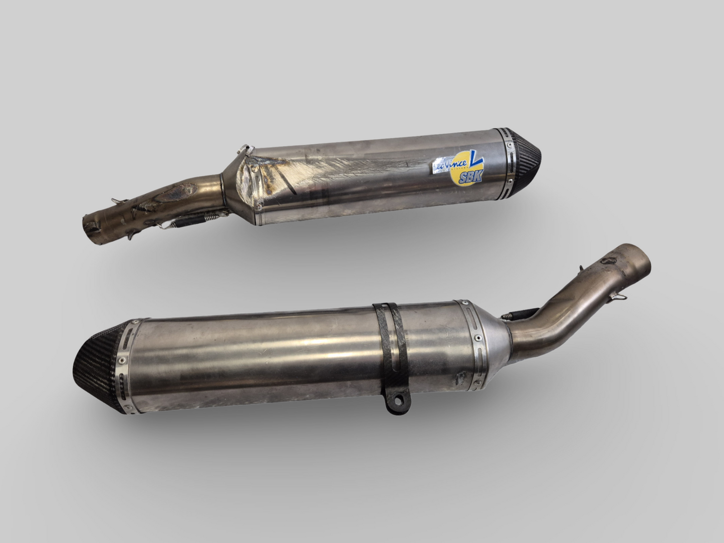 LEOVINCE SBK TITANIUM EXHAUST SLIP-ON SET Aprilia RSV1000R 04-09 / Tuono 1000R 06-09