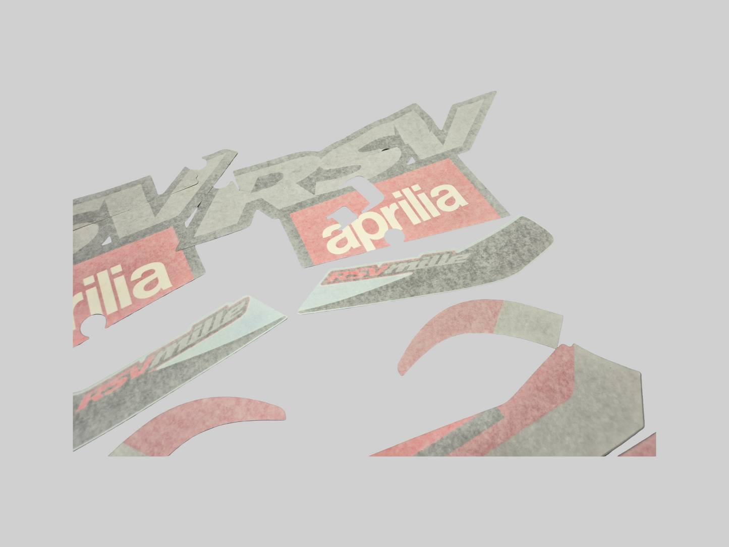 LOWER FRONT SIDE DECAL KIT HOT RED 2001 COMPLETE AP8167464 Aprilia RSV Mille 2001